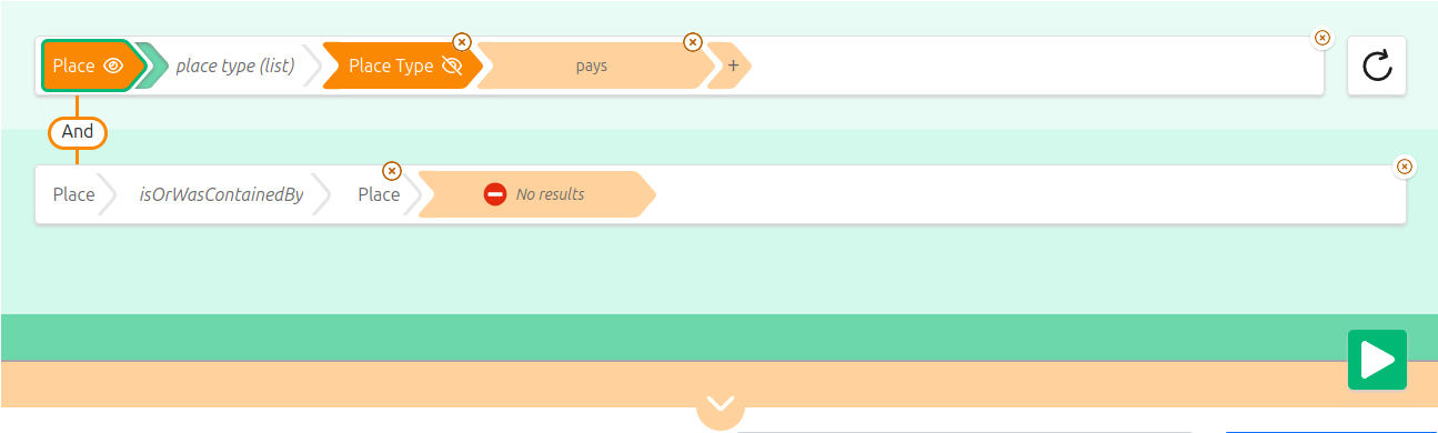 Screenshot of criteria without faceted browsing