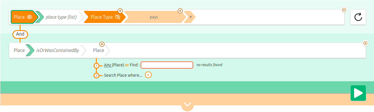 Screenshot of criteria without faceted browsing